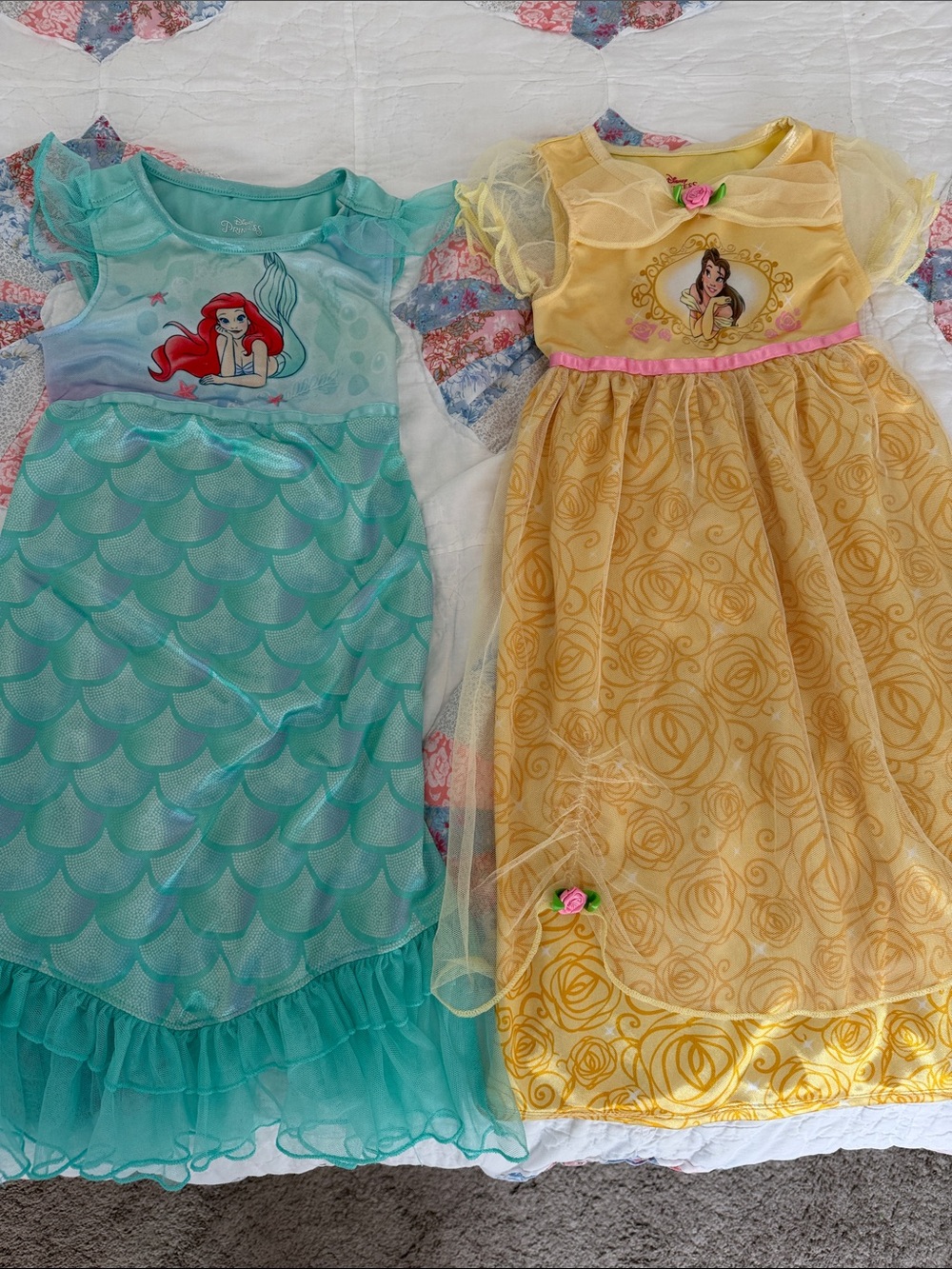 Disney Ariel & Belle Character Dress-Up Gowns - Teal & Yellow